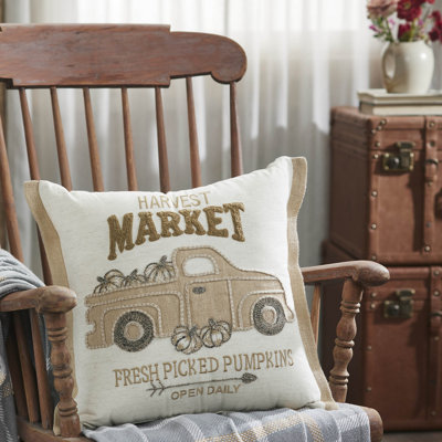 Coussin réversible en coton Pumpkin Bounty