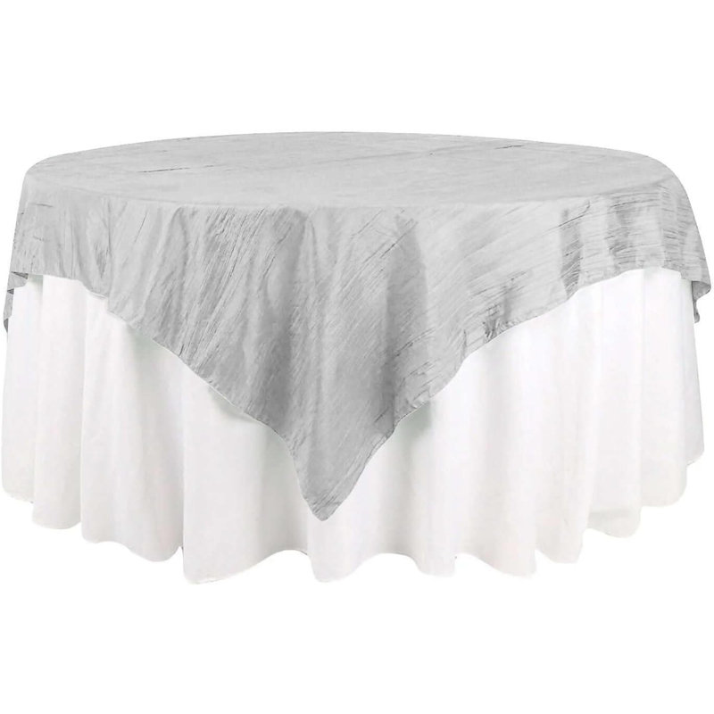 Nappe carrée de 72 po x 72 po, bleu sarcelle et accordéon, Argent argent