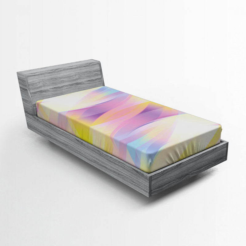 Microfiber Abstract Fitted Sheet, Twin Fitted Sheet