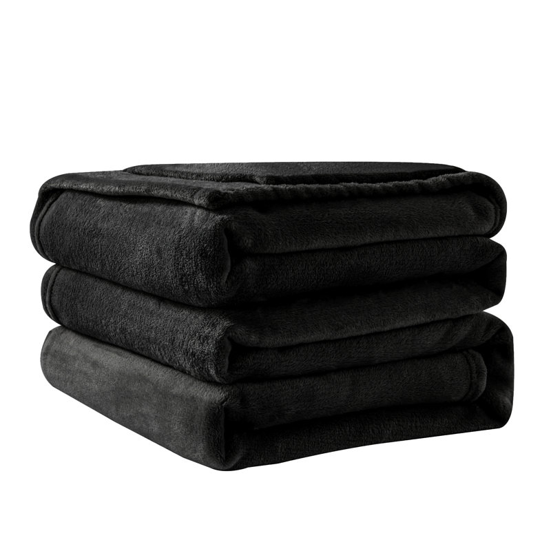Machine Woven Throw Blanket, Double (4'6), Black