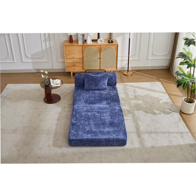 Convertible Compression Floor Sofa Bed With Fixed - Shape Frame, Single Seater Boneless Modular Sectional, No Assembly Needed, Ideal For Multiple Spaces