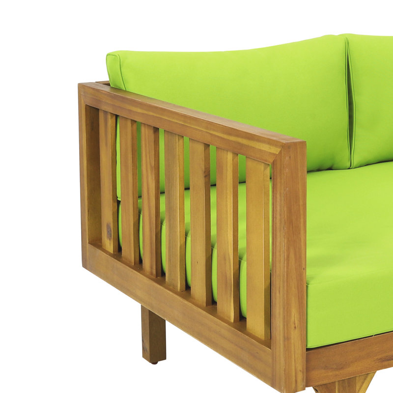 Lit de jour avec coussins en bois et eau, panneau à lattes, l 66,47 x P 32,59 x H 24,76, assemblage requis
