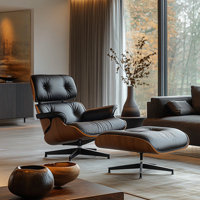 Pu Leather Swivel Lounge Chair With Ottoman by George Oliver