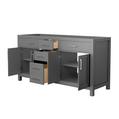 Base de meuble-lavabo double autoportante de 65 po Beckett seulement