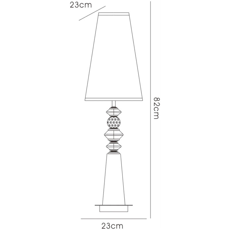 Iron Table Lamp, Silver/Black