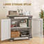 Buffet Modern Farmhouse, armoire de buffet avec porte de style grange et tablette réglable, armoire de rangement avec pieds en bois