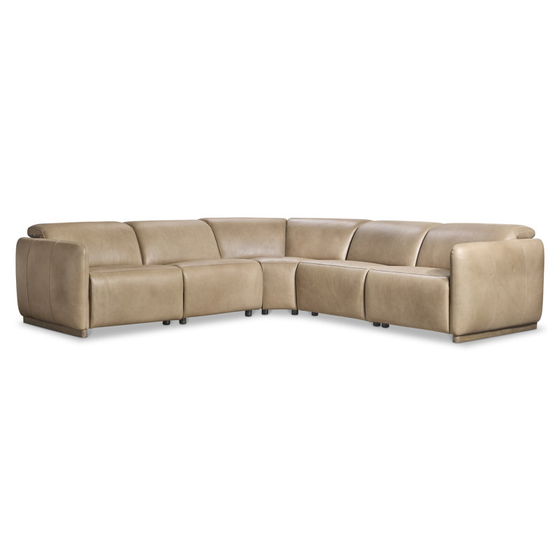 Bernhardt Alta 5-Piece Leather Power Motion Sectional, 32" H x 119" W x 119" D, Symmetrical