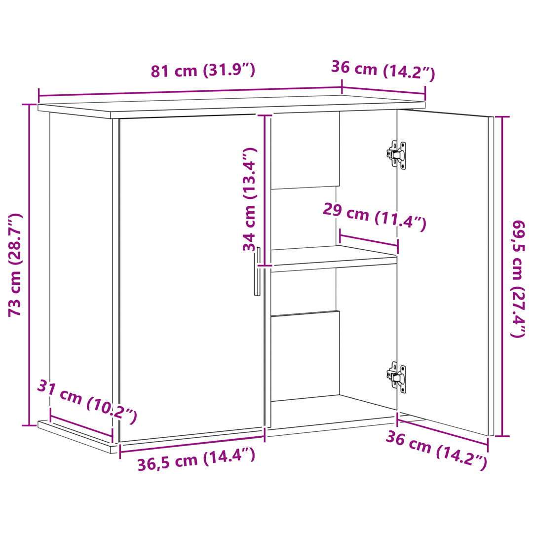 Vidaxl Aquarium Stand Black 81X36x73 Cm Engineered Wood