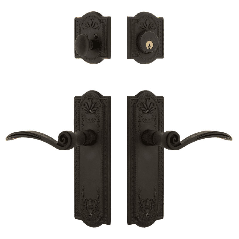 Nostalgic Warehouse Meadows Entry Set with Swan Lever, Oil-Rubbed Bronze, 2.75