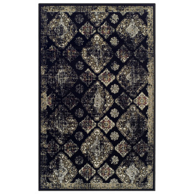 Mayfair Distressed Moroccan Diamond Medallion Area Rug