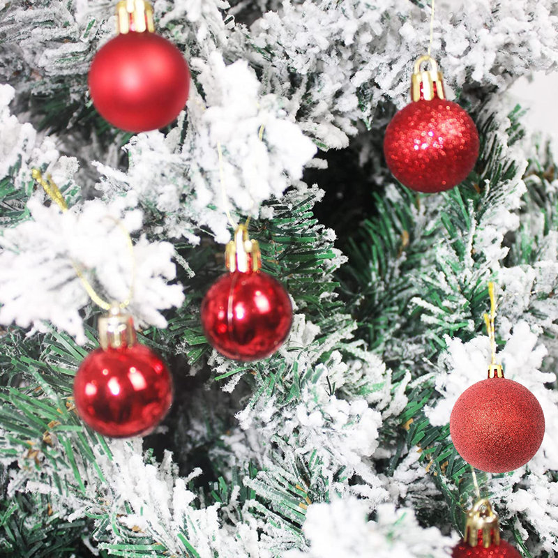 Ensemble 24 pièces d'ornement boule de Noël, Rouge