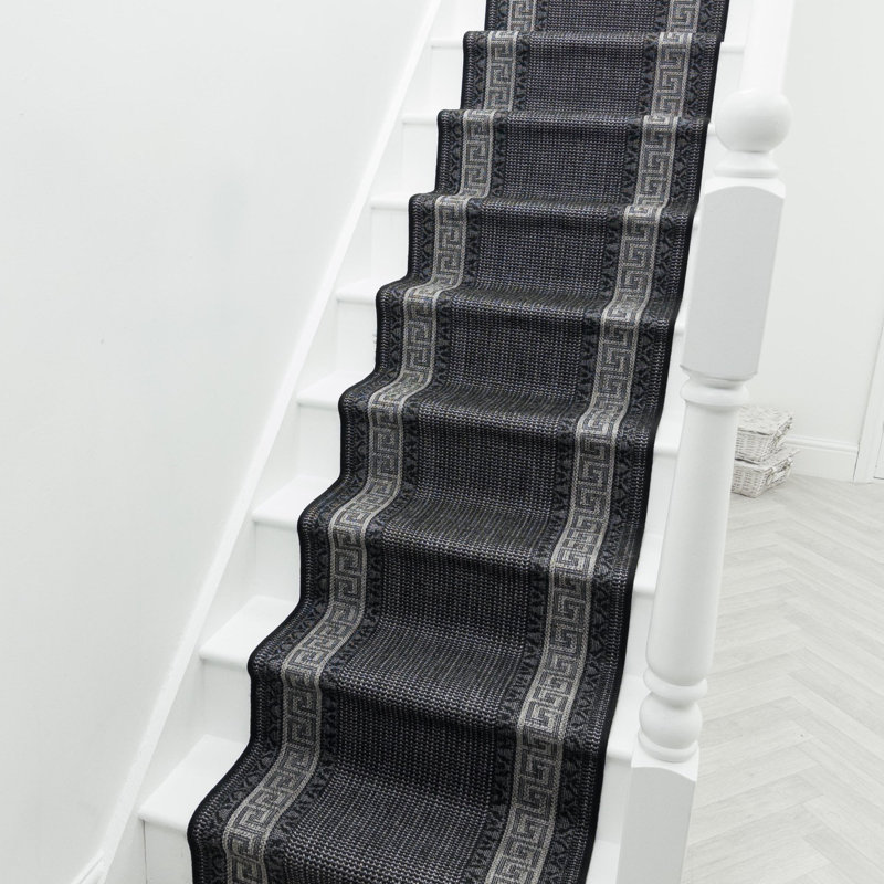 Stair Runner Geometric Flatweave Area Rug, Runner 66 x 450 cm