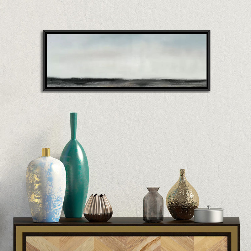 «Horizon View II» par Sharon Gordon, impression sur toile tendue sur châssis, H 24 po x l 72 po x P 1,5 po, Cadre noir