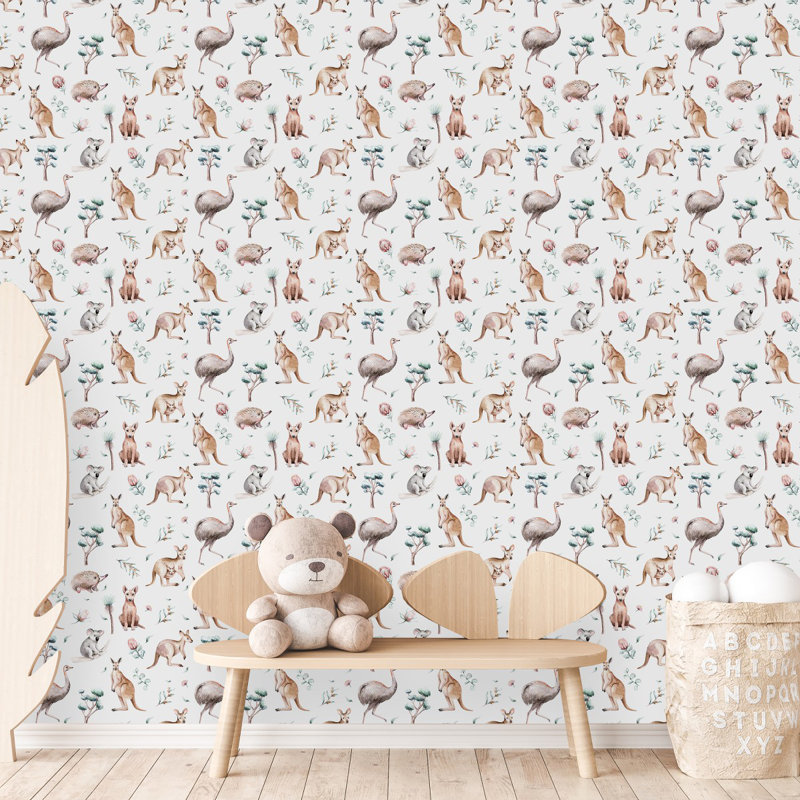 Panneau de papier peint L 10,4 pi x l 25 po Exotic Animals, L 125 po x l 25 po