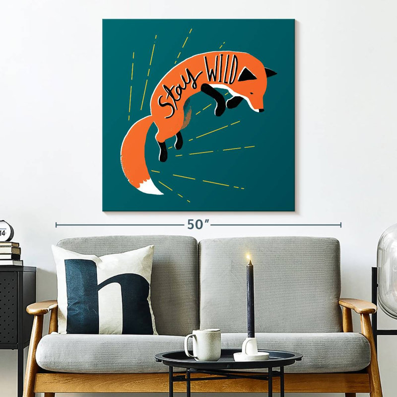 Crowle Stay Wild Fox, 33" H x 33" W