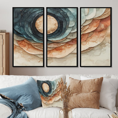 «Eclipse Moon Spiral Of Infinity I», art mural lune - ensemble de 3
