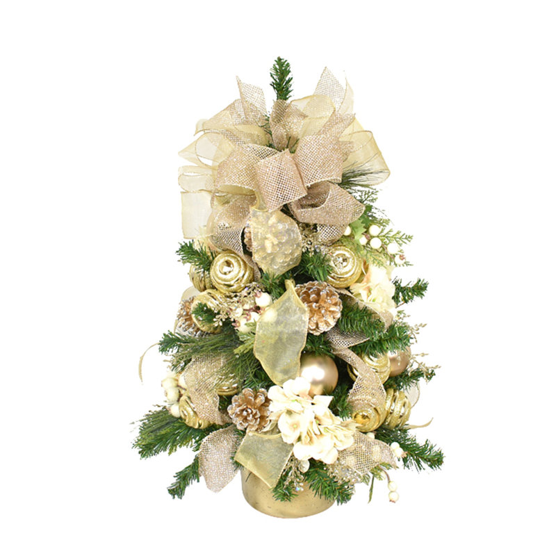 White And Gold Holiday Tree, 2, Gold