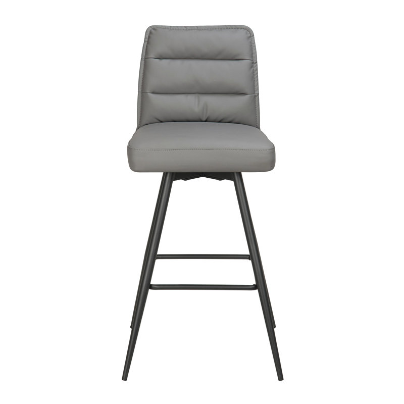 Upholstered Faux Leather Bar Stool