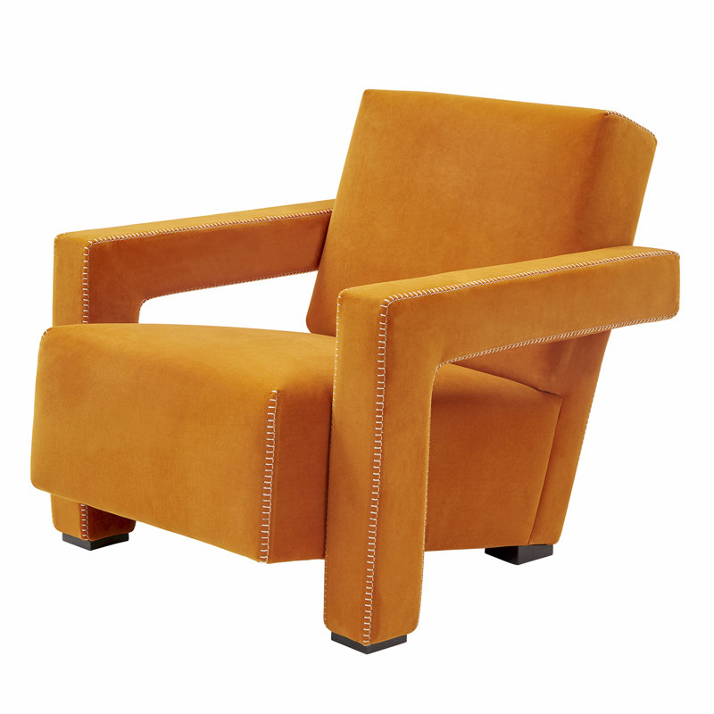 Méridienne large en velours 28,94 po Fleischer, Orange