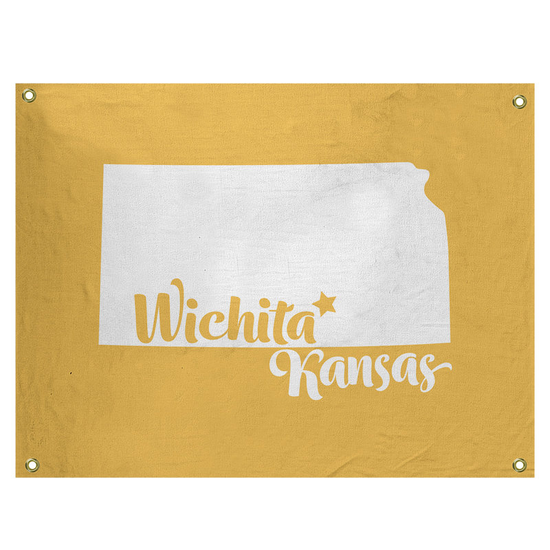 Tapisserie murale kansas wichita, H 26 po x l 36 po, Jaune