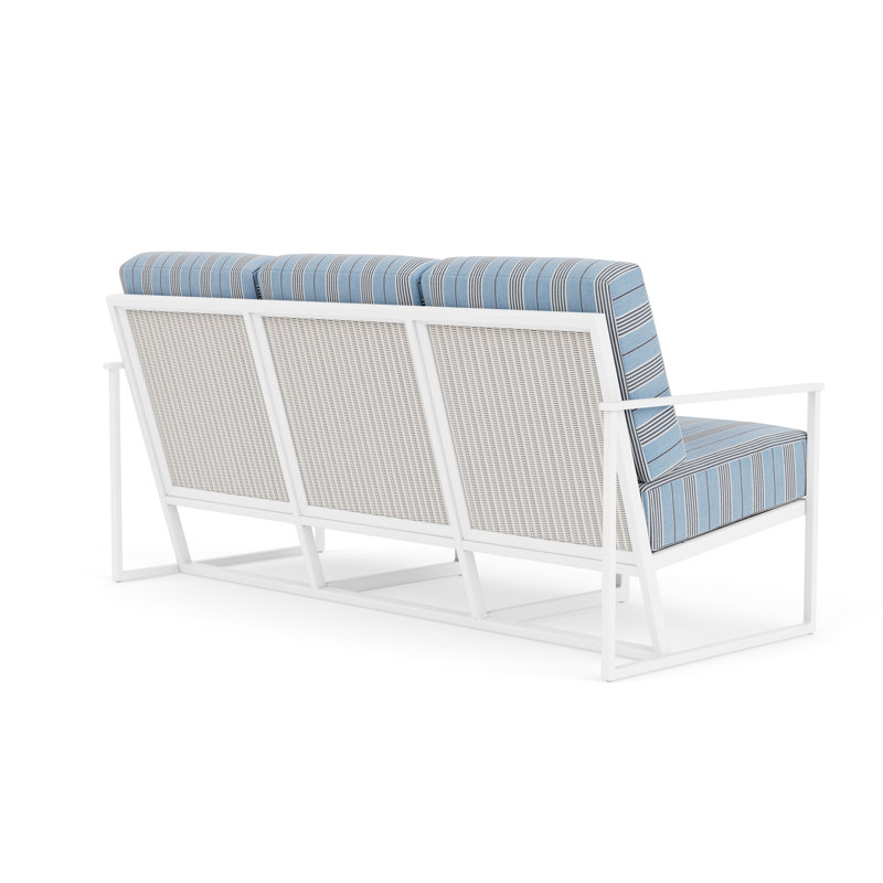 Summit Outdoor 3 - Seat Patio Sofa, Hansen Sky, Matte White, White