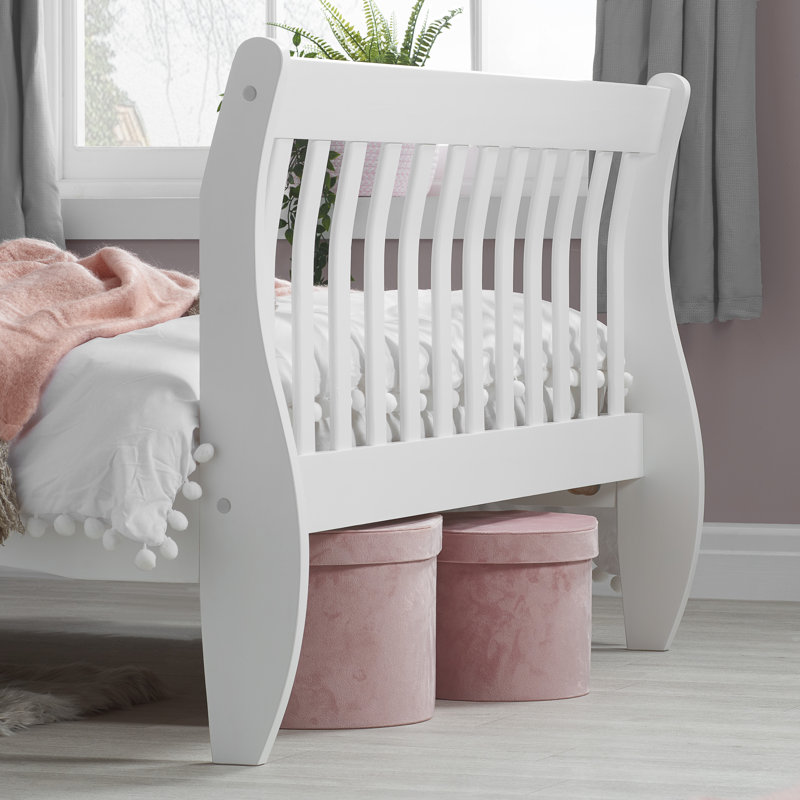 Stegeman Sleigh Bed, Double (4'6), White