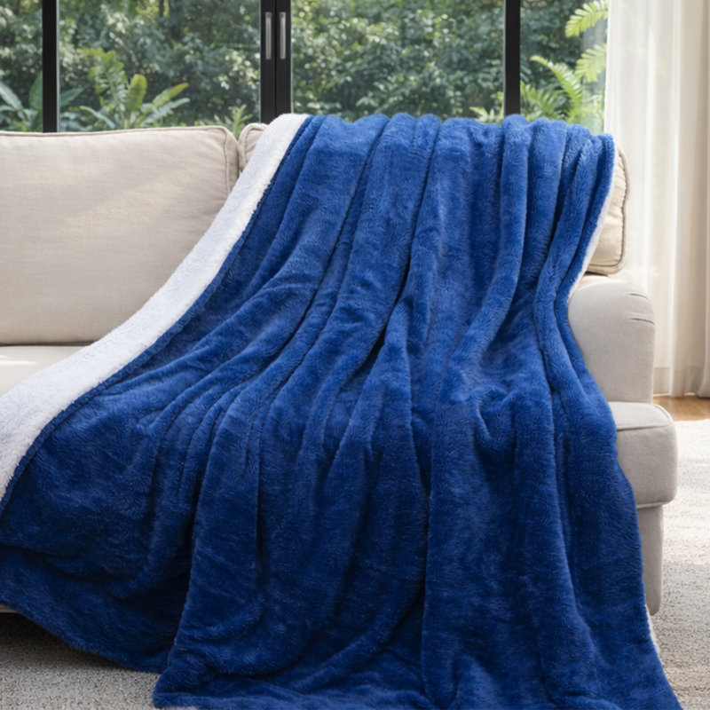 Jeté MPSBL50x60, L 60 po x L 50 po, Bleu