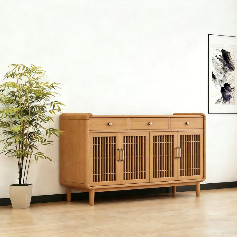 Buffet de style rétro et minimaliste, H 35,4 po x l 63 po x P 15,7 po