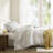 3 Pcs Grey Queen Bed Duvet , Cotton - Linen Rayon Combination, All Season Comfort, Thoughtful Design, Standard Soft Natural Fabric, Breathable Stripe Machine Washable-128860224-128860223