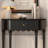 Black Solid Wood Half-circle Console Table