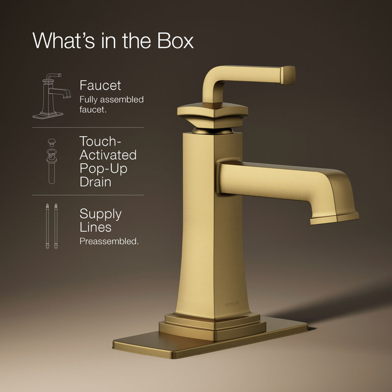 Riff Single-Handle Bathroom Sink Faucet, Vibrant Brushed Moderne Brass