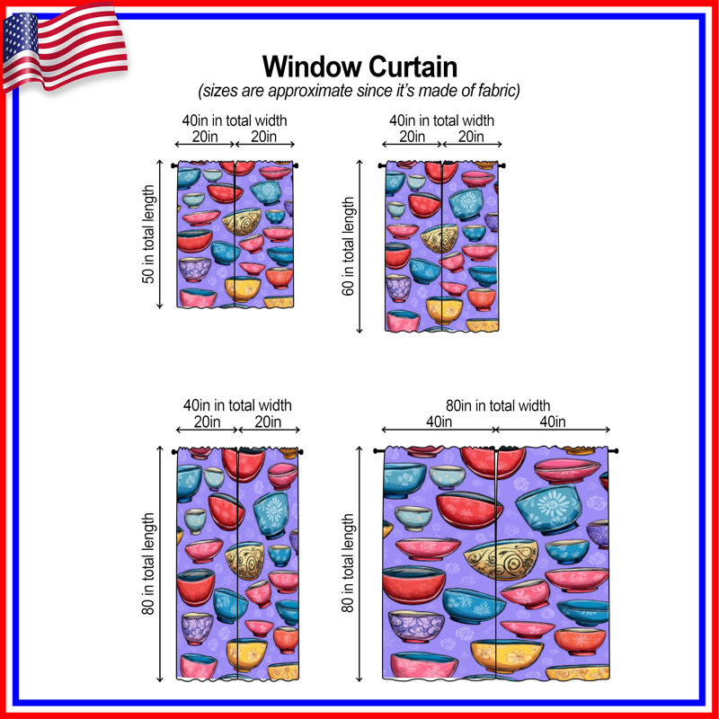 Rideaux obscurcissant et obscurcissant Bowls, 40in x 60in - 2 panels, Obscurcissement de chambre