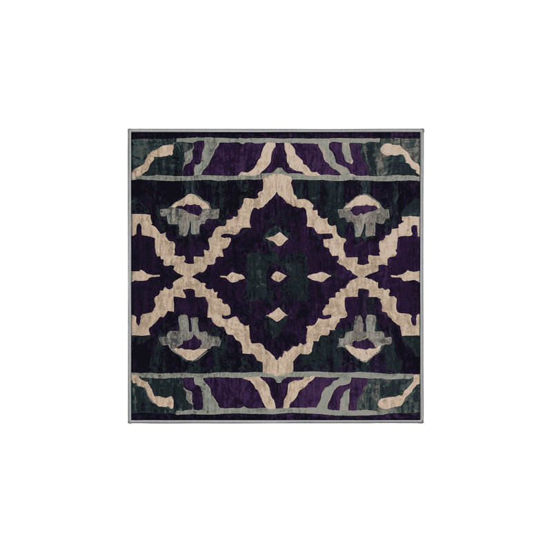 Tapis mauve soyeux et moelleux, Carré 8 pi