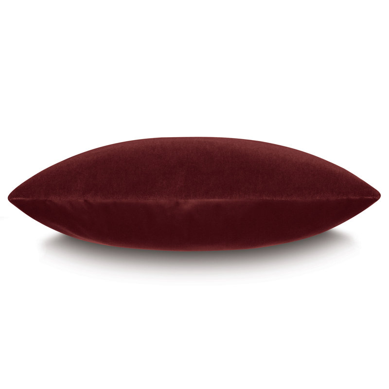 Brahms Velvet Pillow Cover & Insert, Square 22'', Merlot