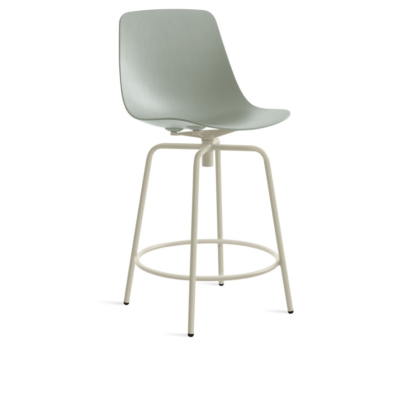 Tabouret pivotant Clean Cut, Gris / vert, Tabouret de comptoir (siège d'une hauteur de 24 p