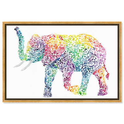 " Animals Floral Elephant, Bohemian Yellow " by Oliver Gal