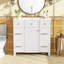 Meuble-lavabo 36 po avec lavabo en céramique, structure en bois massif, portes à fermeture en douceur, tablettes réglables, 3 tiroirs, y compris un tiroir à double profondeur pour le rangement du sèche-cheveux-117021156
