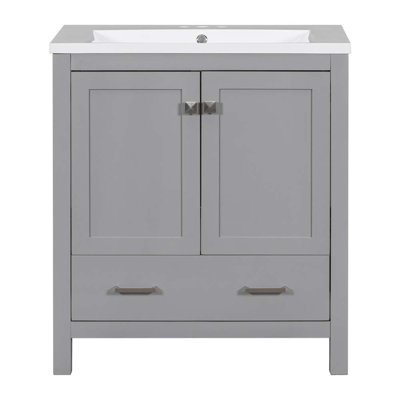 Ensemble de meuble-lavabo simple 30,11 po avec plateau en résine Adalayah