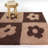 Sylvia Brown Floral Shag Area Rug-1535338430