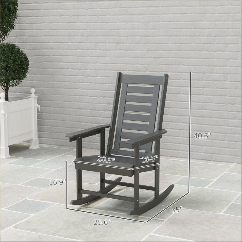 Chaises larges avec accoudoirs, chaises berçantes d'extérieur 2 pièces, Gris foncé