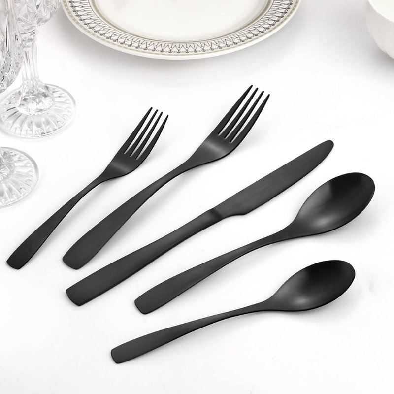 Matte Black Silverware Set