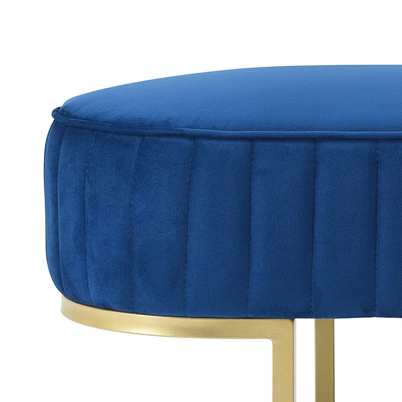 48" Wide Shoe Storage Bench Velvet Upholstered Bench Tufted Bench for Entryway and Bedroom, Blue