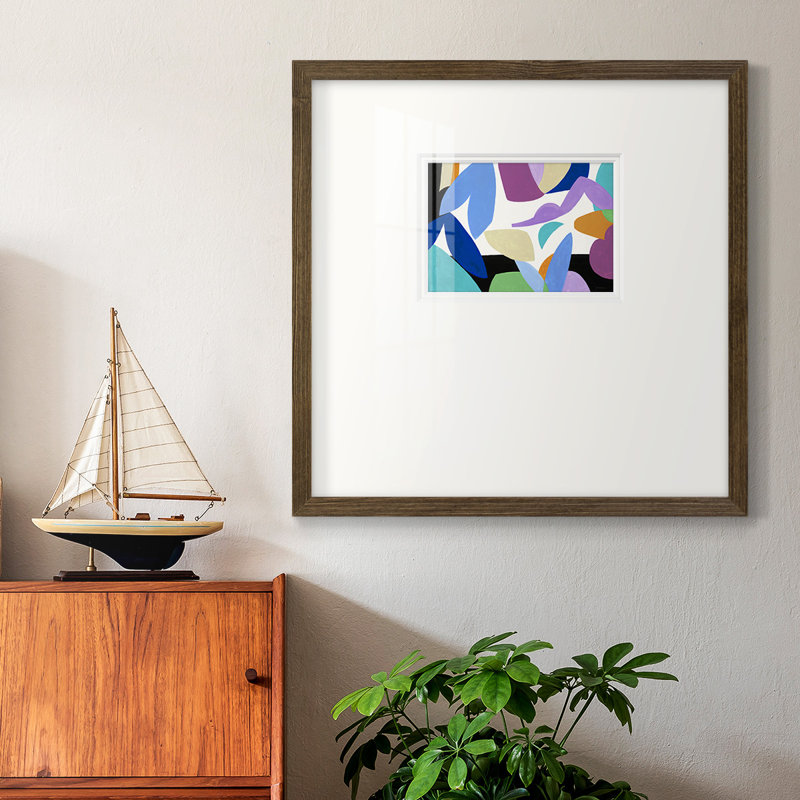 " Ode To Matisse II ", 17" H x 17" W x 1.25" D, Dark Brown Framed