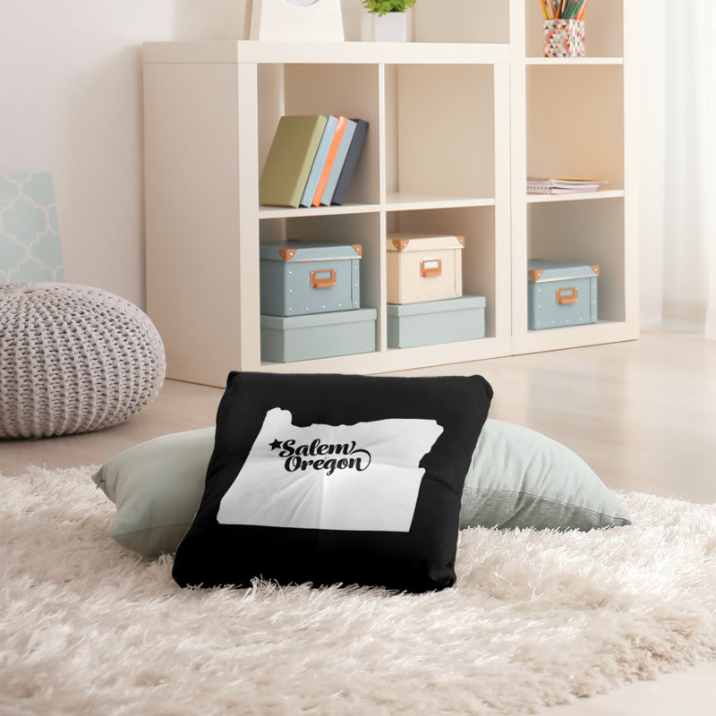 Coussin de plancher touffeté, 26 po x 26 po, Noir, Salem