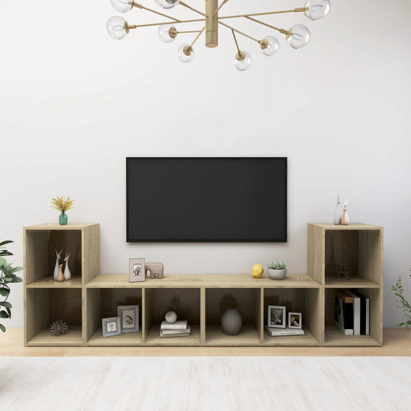Drason Unfinished TV Stand for TVs up to 88", Sonoma Oak