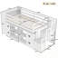 Lit simple mezzanine bas avec tablettes et armoires de rangement-1287865380