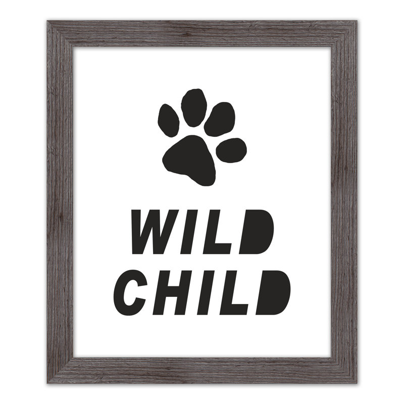 «Wild Child», art encadré simple, H 24 po x l 20 po x P 0,75 po, Cadre gris