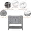 Meuble-lavabo double 36 po avec comptoir en bois manufacturé Aeronwen-88608216