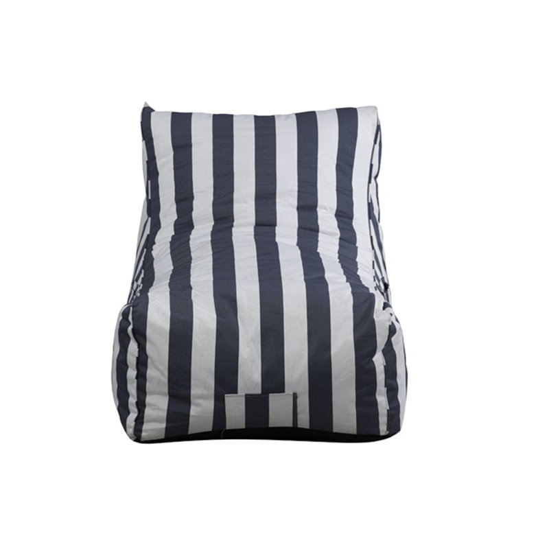 Yukon Fabric Outdoor Friendly Bean Bag Lounger, Striped Blue White