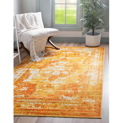Tapis oriental jaune / orange Brandt
